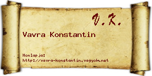 Vavra Konstantin névjegykártya